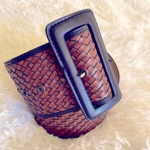 Banana Republic Wide Leather Belt Womans Size XS Brown Black